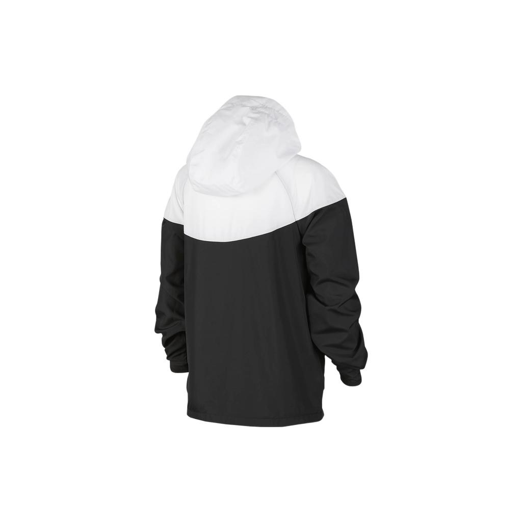 Nike Sportswear Windrunner Color Block Design Logo Print Hooded Jacket Kids Jackets Black DD2759-101