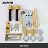 American Style Solid Gold Bedroom Door Lock with Knurled Handle