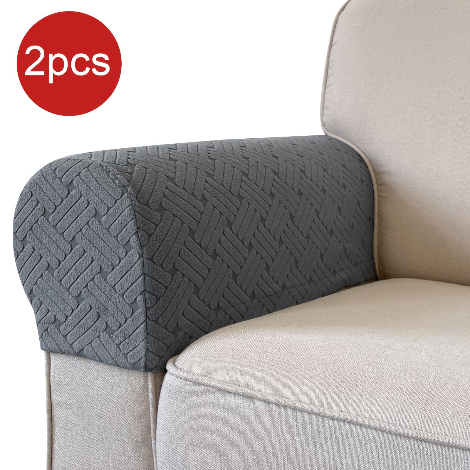 2 шт./набор Эластичные чехлы на подлокотники Спандекс Чехлы на подлокотники для стульев Диван Диван Кресло Накидки для кресла-реклайнера темно-серого
