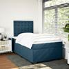 Blue Box Spring Bed with Mattress 120 x 190 cm Velvet