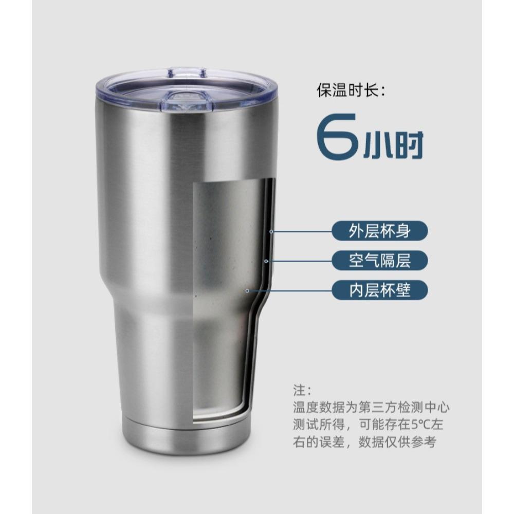 30oz 900ml Double Wall 304 Stainless Steel Car Tumbler, Vacuum Insulated Large Capacity Travel Beer Cup with Splash Lid