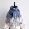 Fashion Solid Color  Women Scarf Winter Hijabs Tessale Tassels Long Lady Shawls Cashmere Like Pashmina Hijabs Scarves Wraps