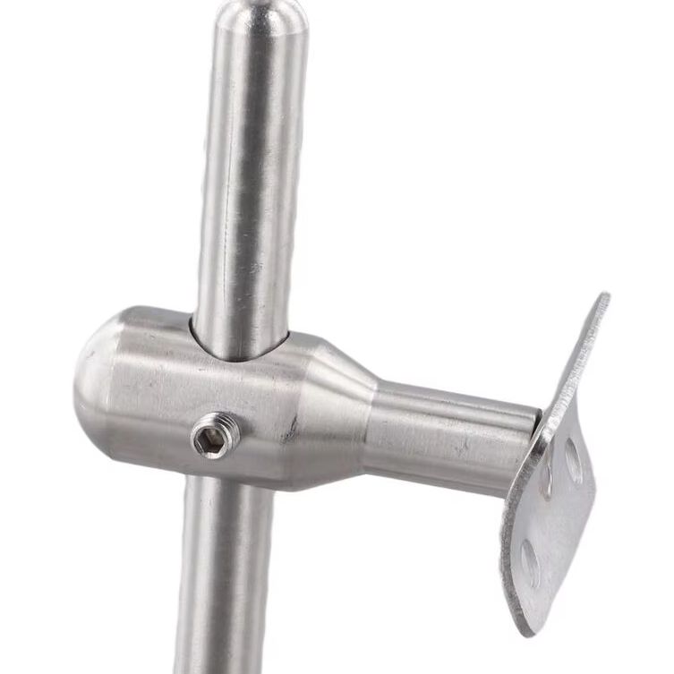 Silver Stair Handrail Bracket For 304 Stainless Steel Wall Support Bannister Rail Balustrade Strong Adjustable Rod Up To 145mm