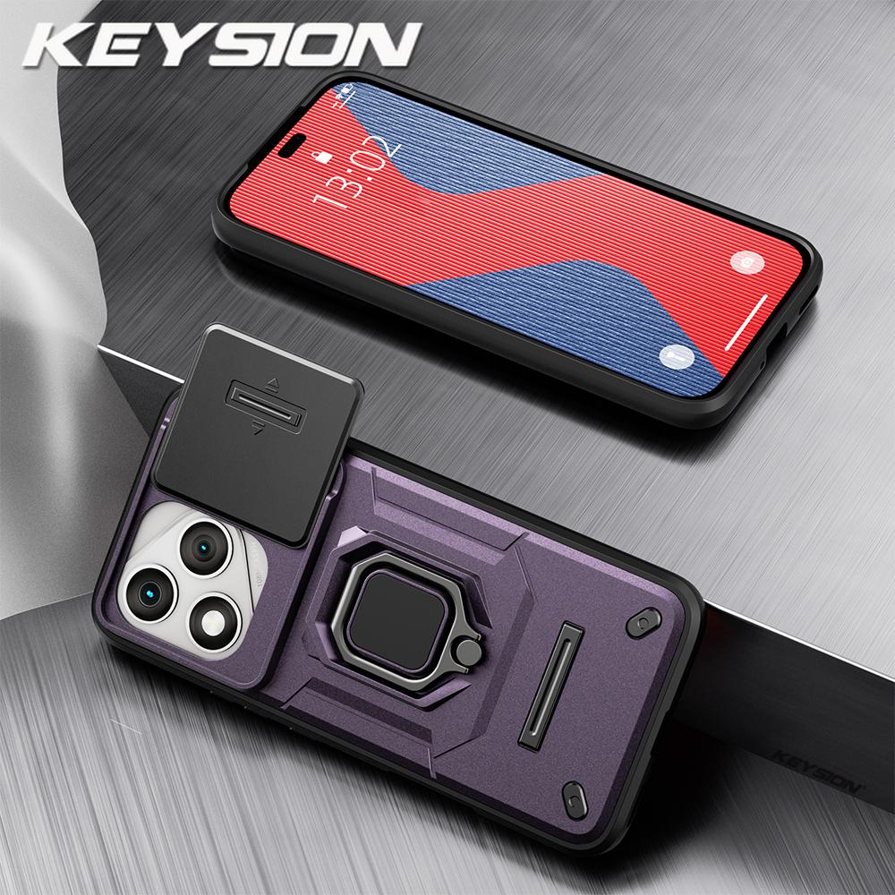 

KEYSION Противоударный бронированный чехол для HONOR 400 Lite 5G со сдвижной защитой объектива камеры, кольцо для защиты объектива, чехол для телефона для Huawei Honor 400 Lite 5G for Honor 400 Lite фиолетовый