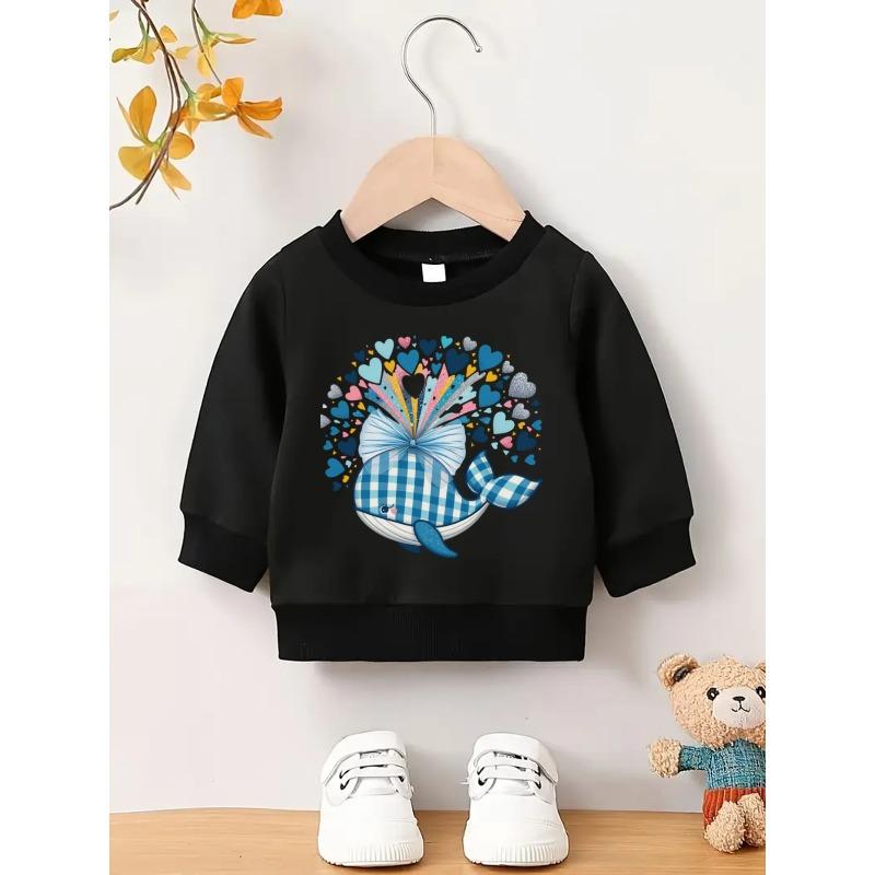 European Sizes A Brightly Colored Print Pattern, a Comfortable And Skin-Friendly Round-Neck Sweatshirt for Baby Kids, Perfect for Everyday Wear