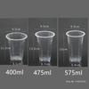 100pcs High Quality 95mm Caliber Transparent Disposable Glasses 400ml Plastic Cups for Drink Party Favors Milk Tea Cup with Lid
