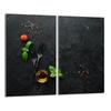 Glas-Kochfeld-Schutzplatte 2x30x52 Schiefer