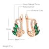 Luxury Green Natural Zircon Drop Earrings For Women  Rose Gold Color White Stone Daily Easy Matching Fine Jewelry Gift
