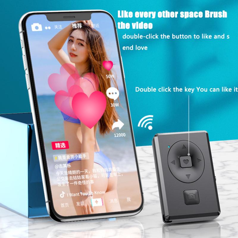 Mobile Phone Bluetooth-compatible Remote Control Selfie Photo Shutter Music Media Play Wireless