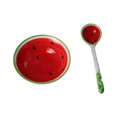 Scoop Watermelon Strawberry Shaped Cereal Bowl Large Ceramic Ramen Spoon Cute Creative Home