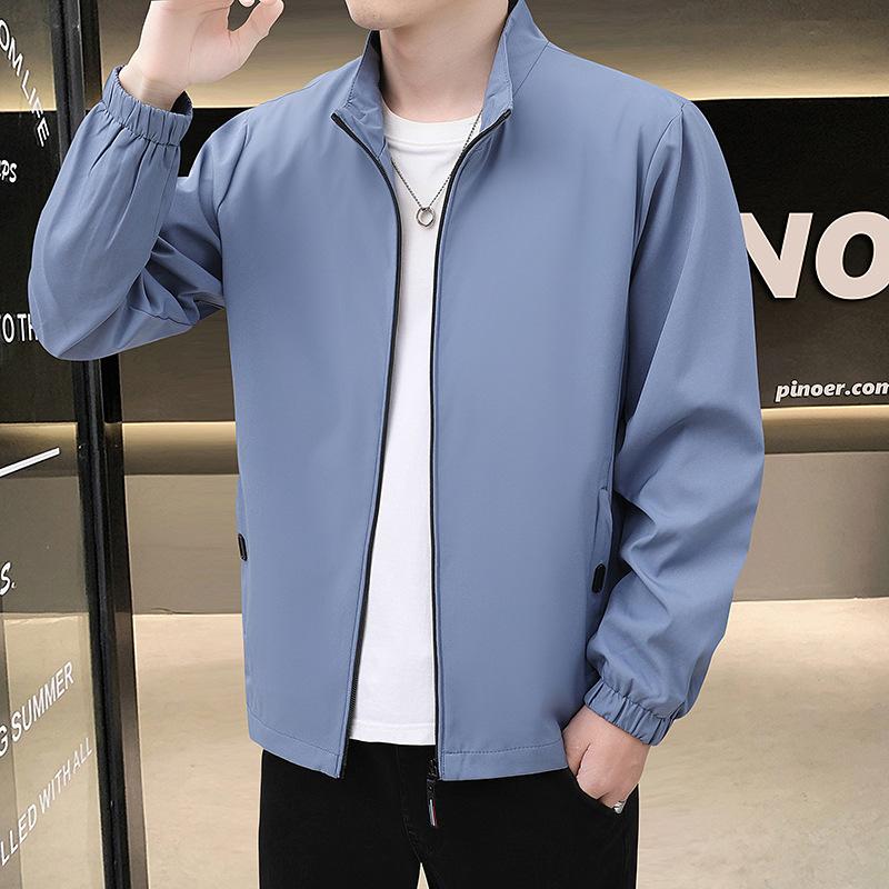 Podzimní hlavní bunda Pánská Stojáček Ležérní bunda Jednoduchá Všestranná Pánská bunda Tenká Jaro a Podzim Vnější