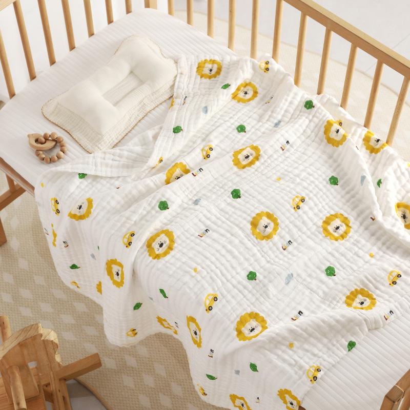 110x110cm High Density Pure Cotton Six-Layer Gauze Baby Bath Towel and Toddler Blanket