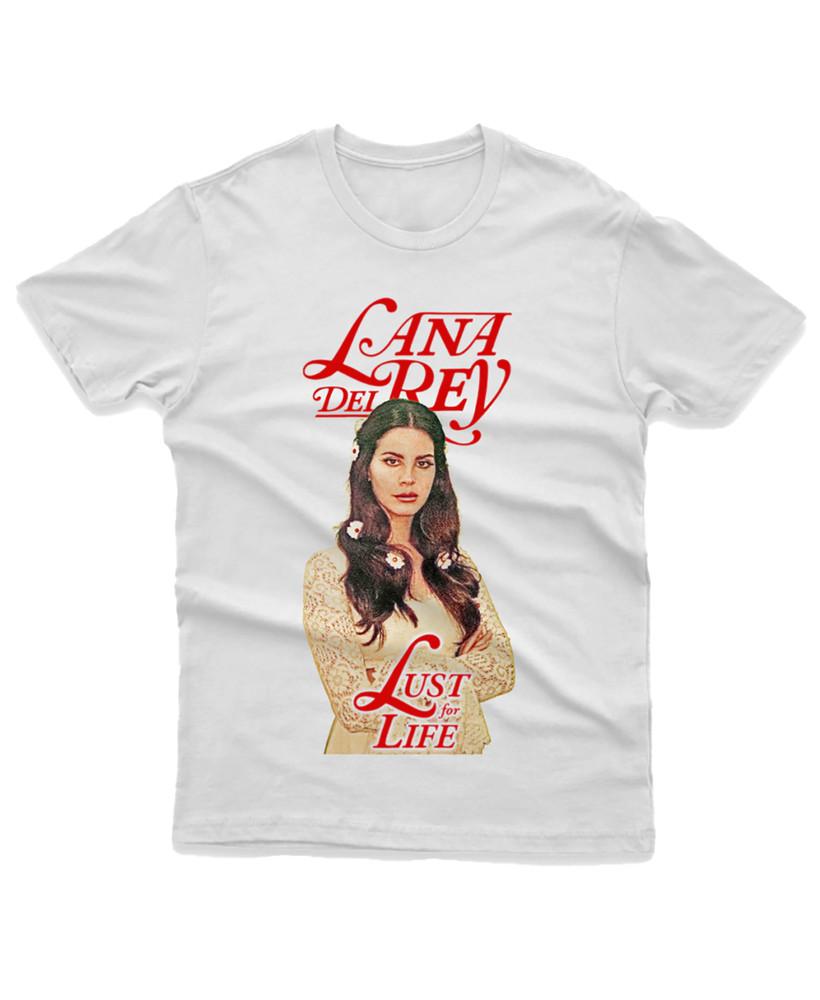 Lana Del Rey Lust For Life Lana Del Rey Singer White Cotton Tshirt Unisex T-Shirt L