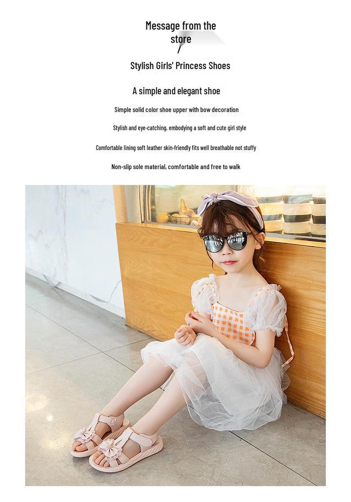 2026 Summer Korean-Style Open-Toe Sandals for Girls - Fashionable Beach Shoes for Toddlers and Students