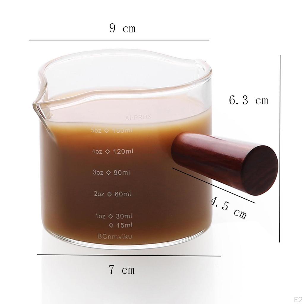 Measuring Cup with Wooden Handle Beakers for Kitchen Baking