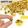 DomeStar 550PCS Gold Vase Fillers, Acrylic Fake Crushed Ice Fake Rocks Gold Nuggets Gems Plastic Diamonds for Vase Fillers Centerpiece Table Scatter