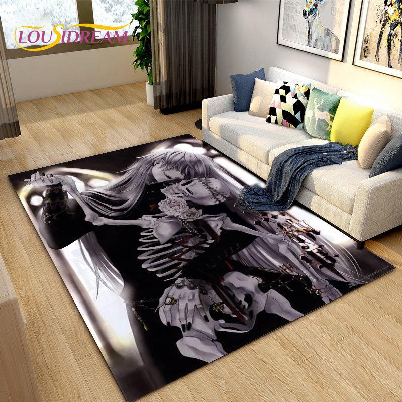Black Butler Anime Cartoon Area Rug,Carpet Rug for Living Room Bedroom Sofa Doormat Decoration, Kids Play Non-slip Floor Mat