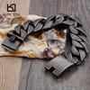 Kalen Matte Bike Chain Bracelets Men 25mm Width Chunky Heavy Stainless Steel Brushed Link Chain Bracelet Male Jewelry