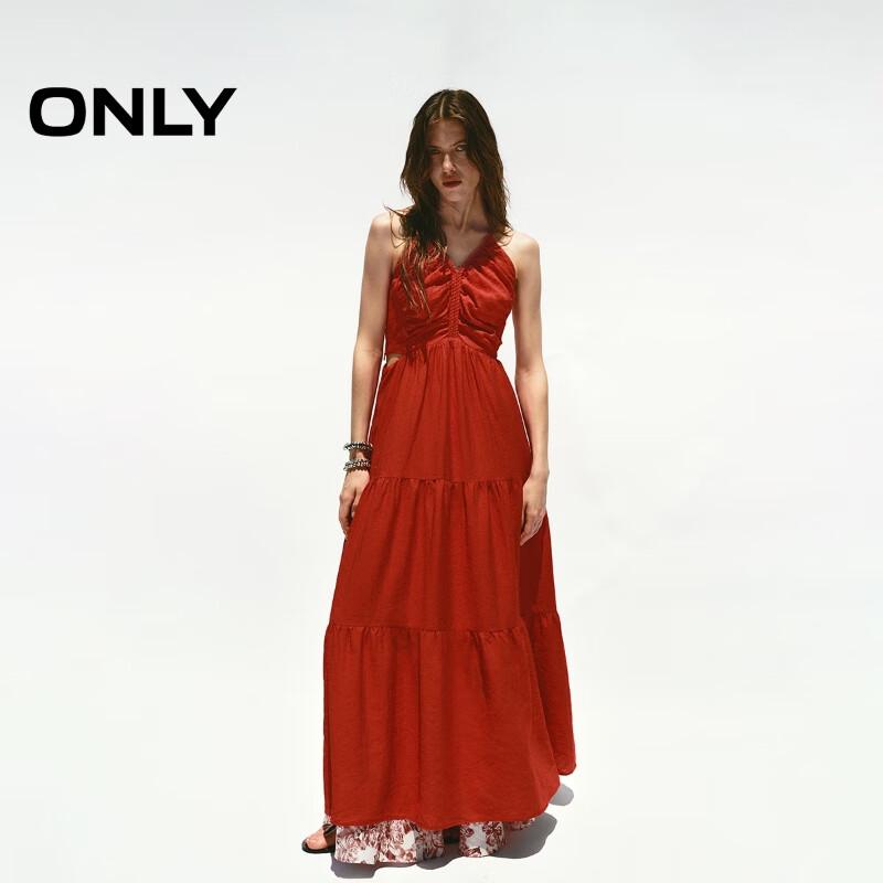Only Women's 2025 Summer Floral Print V-neck Tie-Strap Dress
