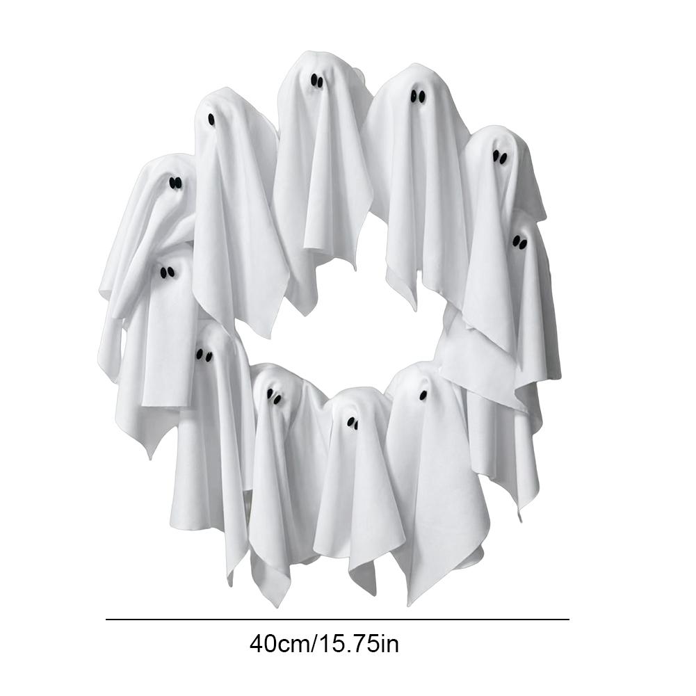 2025 Новый Светящийся Хэллоуин Декор Светодиодные Жуткие Огни Светящийся Венок-Призрак Наружный Декор Стены Жуткое Украшение на Входную Дверь