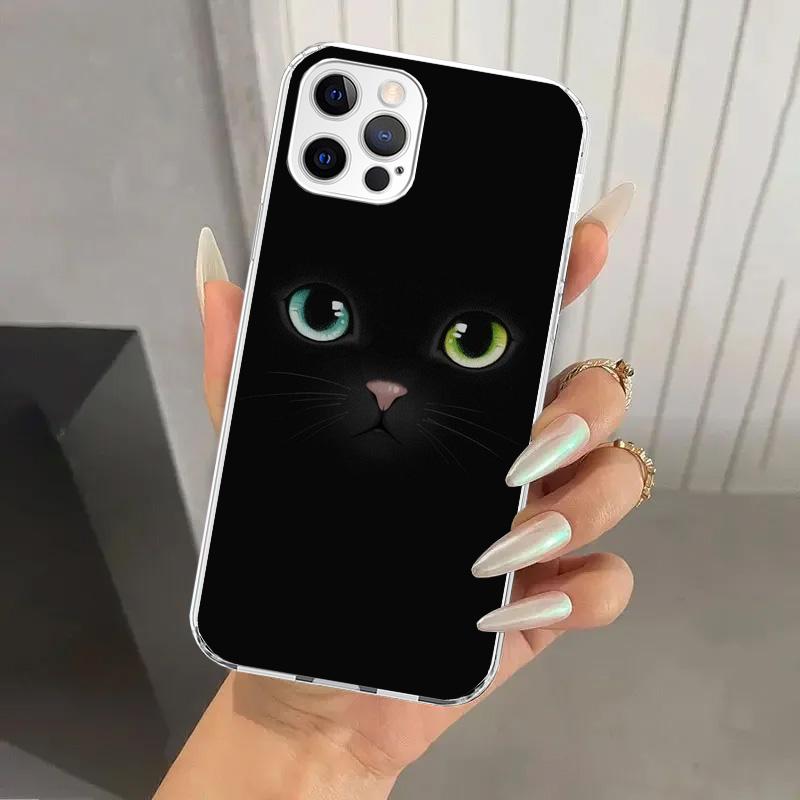 Cat Cute Kitten Cartoon Phone Case for Iphone 17 Air 16 15 Plus 14 13 Mini 12 11 Pro Max 16E 7 8 SE 2020 Soft Funda Print Shell