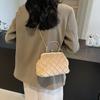 Rhombus chain small bag women's 2025 new plush bag versatile clip shell bag handbag hair bag