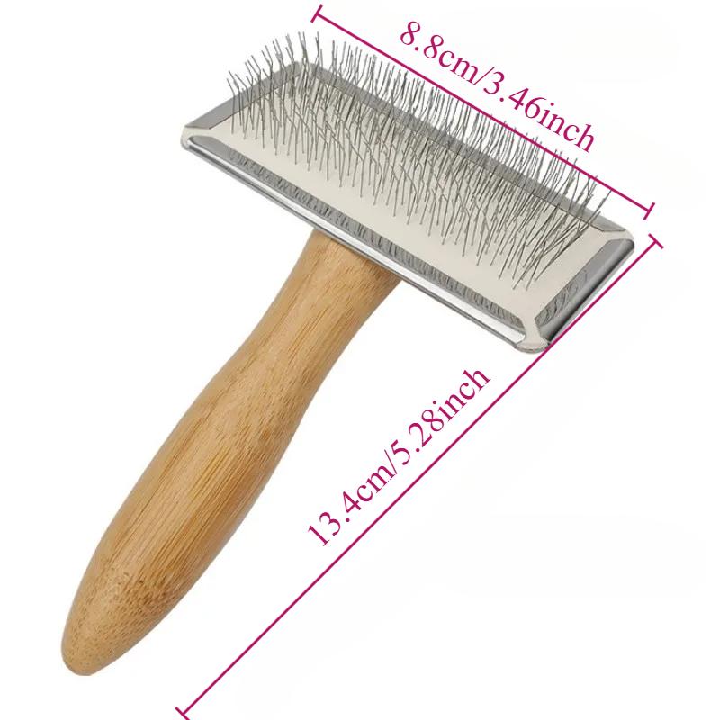 Dog Comb Solid Wood Dog Brush Pet Hair Remover Massage Cat Brush Pet Grooming Stainless Steel Combs for Cats Hair Knot Opening