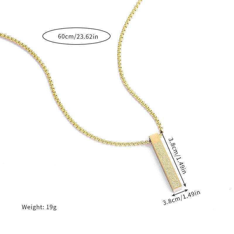 Streng ausgewählt Titanstahl Halsketten Damen Entlang Insel Mit Vielseitig Farbecht Accessoires Lange Säulen Anhänger Herren Schmuck