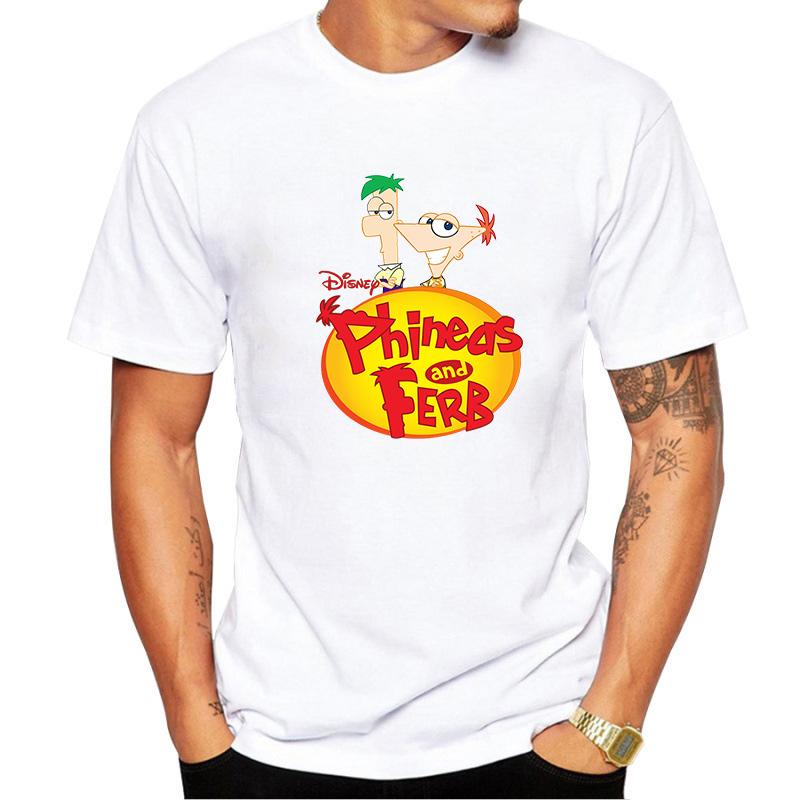 Phineas En Ferb 2026 Katoenen T-shirt Streetwear Korte Mouw T-shirts Mannen Vrouwen T-shirt Kleding Tops