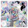 50 PCS Holographic Graffiti Stickers - Creative DIY Laser Decals for Skateboard Cup Luggage Phone Tablet Laptop