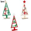 3 Piece Wooden Christmas Tabletop Decorations with Santa Snowman and Reindeer for Festive Holiday Celebrations and Events