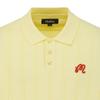 MALBON GOLF M Chain Cable Pattern Casual Short Sleeve Knit Lemon Yellow (Man)