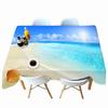 Thicken Cotton Tablecloth Beautiful Beach View Conch Shell Pattern Rectangular Round Table Cloth For Wedding Picnic Party