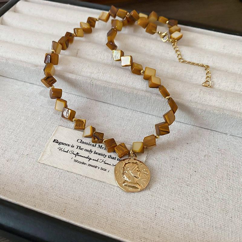Bohemian Beaded Necklace Set, Multilayer Natural Stone & Shell Statement Necklaces,Colorful Natural Stone & Shell Layered Jewelry