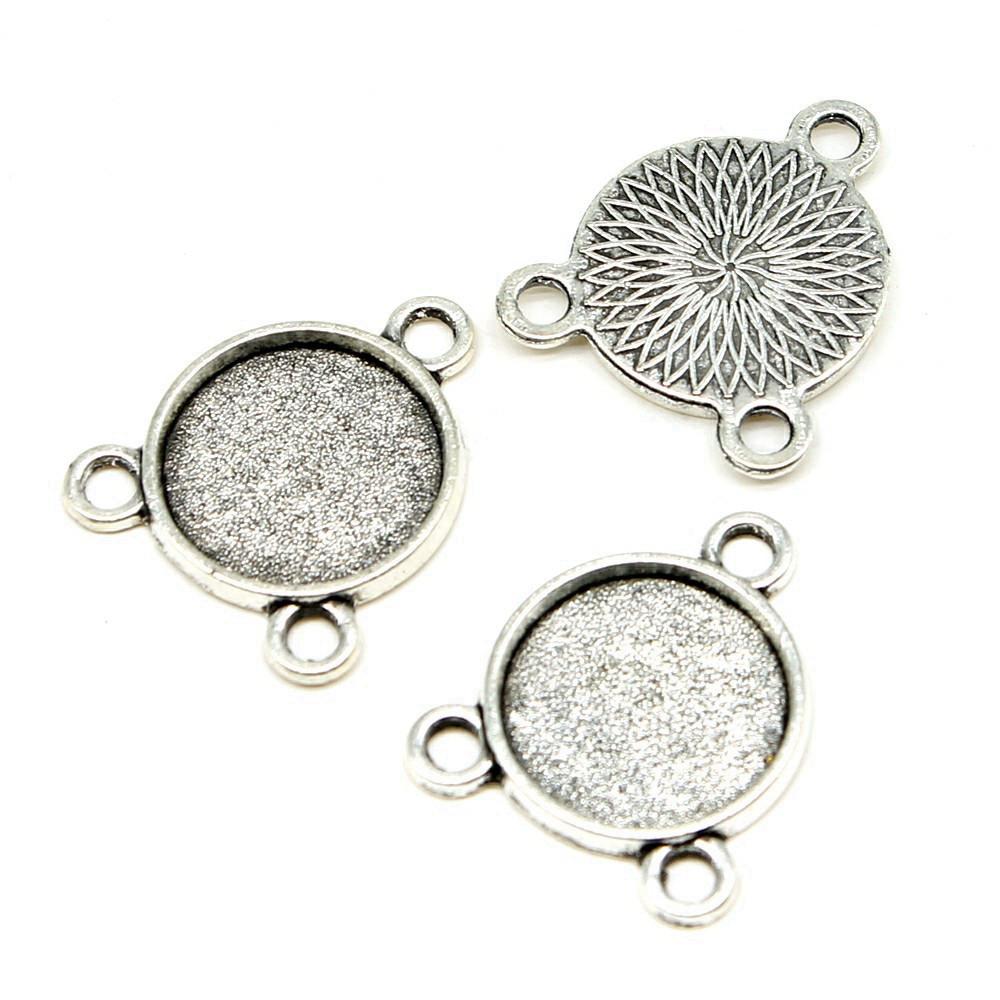 Multi Size Blank Bases Tray Three Loop Bezel Charm Base Connectors For Earrings Making