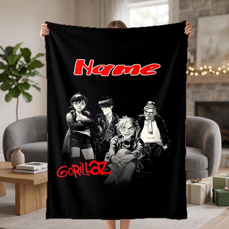 Gorillaz Custom Flannel Blankets Soft Warm Cozy Throws for Home Decor Holiday Gifts