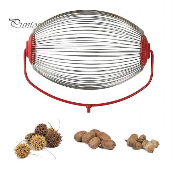Collecteur De Noix Avec Poignée, Collecteur De Rouleaux Pour Extérieur, Collecteur De Noisettes En Acier Inoxydable
