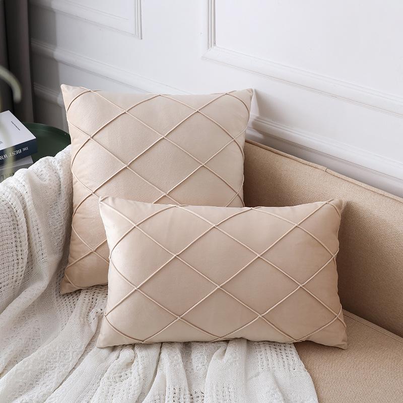 Nordischer Stil Einfache einfarbige Kissenhülle Minimalistischer Stil Wohnzimmer Sofakissen Rückenlehne Rechteckig Nachttisch Stuhl Kissen Qualität