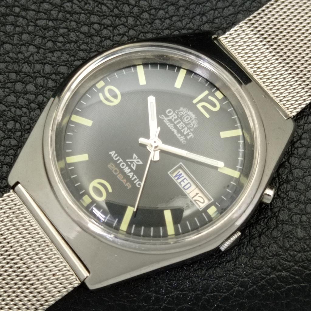 VINTAGE ORIENT AUTOMATIC 46941 JAPAN MENS BLACK COLOR DIAL WATCH a700611-5 R204-a700611