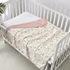 CREVENT Baby Blanket, Gauze Blanket, Double Gauze, Reversible, Small Floral Pattern, Pink, 102 x 102 cm