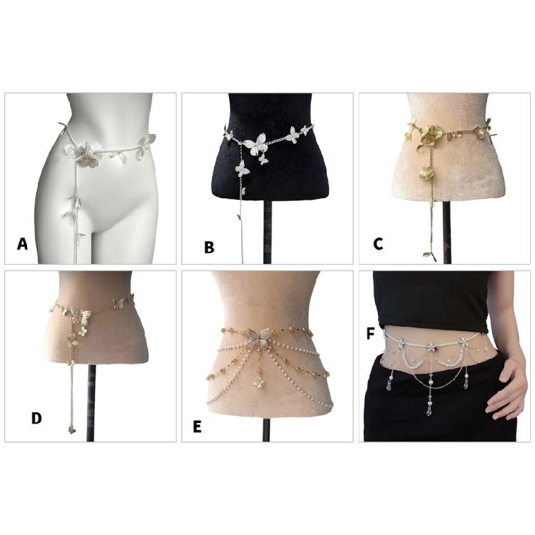 Luxury Imitation Pearls Waist Chain Decorative Waistband Body Jewelry Waist Band for Fashion Forward Women Lady Girls