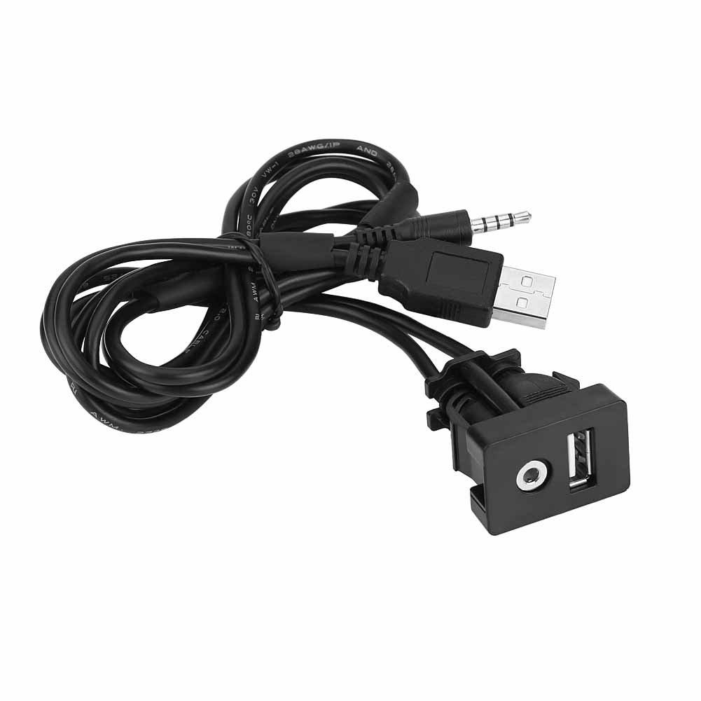 Car USB Outlet, AUX Audio Cable, USB Charging Cable, 1.4 inch (3.5 mm) Jack,