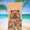 1pc Capybara Family Towel, Beach Wrap Shawl Bath, Soft Absorbent Microfiber, Quick-Drying for Beach Pool Home & Daily Use