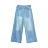Men's Vintage Washed Wide-Leg Jeans: Retro Straight, Loose Drape, Floor-Length, Spring/Autumn 2025.