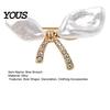 Electroplated Bow Pin Irregular Rhinestone Brooch Pin, White Alloy Lapel Decorative Badge for Clothes Bag Hat Scarf Suit Oxidation Resistant