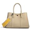 2025 Cowhide Lychee Pattern Garden Bag: Women's Color Block Wide Shoulder Strap Handbag