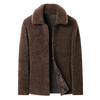 Double-sided Men's Shearling Coat - Winter Casual Single-Breasted Fleece Jacket for Middle-aged and Young Men