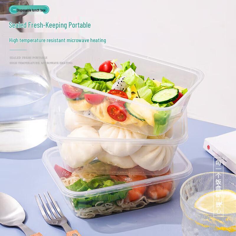 Disposable Rectangular Food Containers with Lids