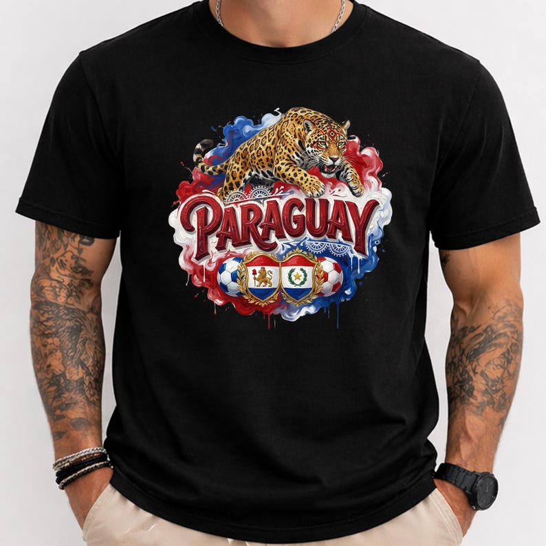 Paraguay World Cup 2026 Shirt, Jaguar Soccer Jersey, Paraguay Football Fan Gift, Copa Mundial T-shirt, Vintage Paraguay Soccer Tee Men XL