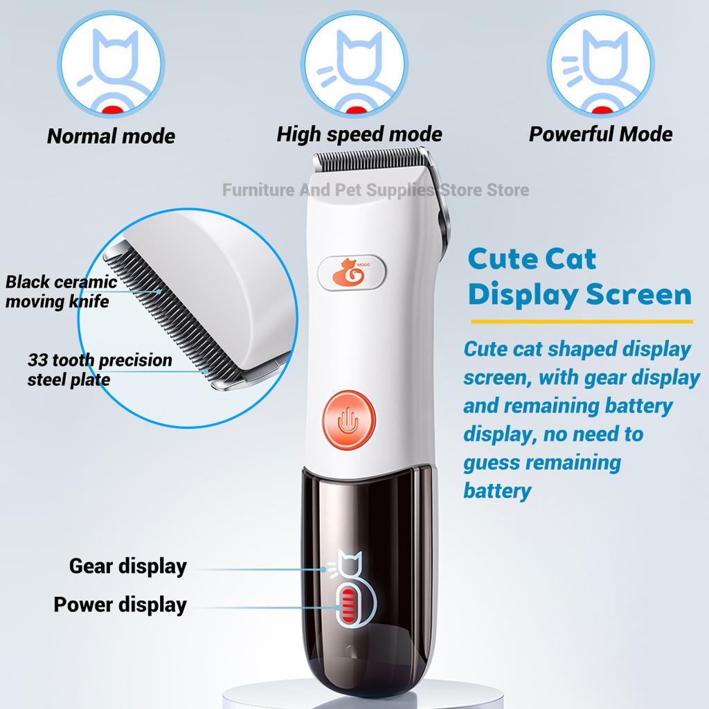 Pet hair clipper set dog electric hair clipper dog and cat hair trimmer waterproof and replaceable blade head pet 3-speed shaver